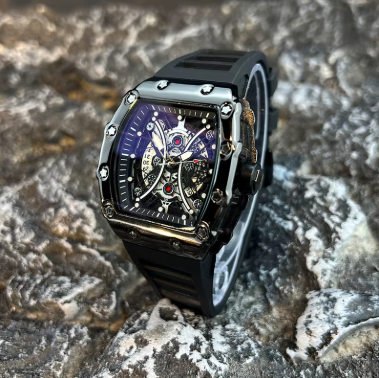 Reloj con correa negro mate